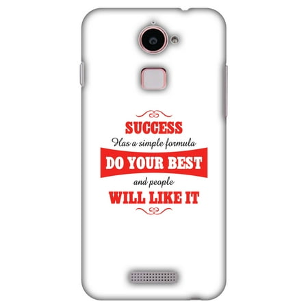 Coolpad Note 3 Lite Case - Success Do Your Best, Hard Plastic Back Cover. Slim Profile Cute Printed Designer Snap on Case with Screen Cleaning