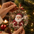 thumbnail image 7 of Acrylic Christmas Ornaments DIY Pearl Art Kits for Adults, Santa Claus Hanging Diamond Art Christmas Ornaments Set with Pearls, Special-Shaped Gems & Velvet Ribbon, Christmas Decor Craft, 7 of 7