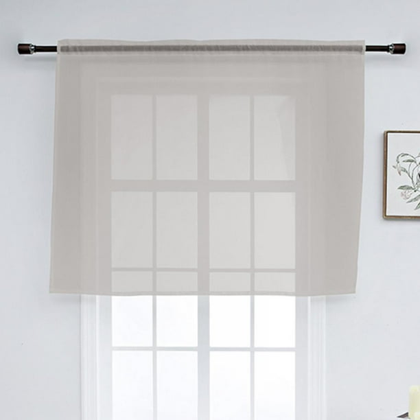 Superhomuse Home Linen Textured Curtains Sheer Window Toppers Valances Semi Ds For Kitchen Bedroom Small Decor Cafe Wide 52 X Long 36 Inch Per Panel Com Semi Sheer Ds For Kitchen Bedroom, 36 Inch Black Sheer Curtains