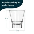 thumbnail image 3 of Libbey 15710 Endeavor Stacking DuraTuff Rocks Glass Set, 9 oz, Clear Drinking Glass Set of 12, Modern Stacking Glasses for Cocktails and Fine Liquors, 3 of 6
