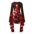 thumbnail image 5 of Heisall Womens Casual Dresses Round Neck Christmas All-Over Print Long Sleeve Asymmetric Hem Midi-Length Dresses, 5 of 5