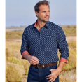 thumbnail image 3 of Atlas For Men - Camisa Estampada de Popelina para Hombre (Marino), 3 of 4