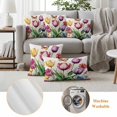thumbnail image 6 of Spring Blooming Flower Pillow Covers 2 Pack Butterfly Tulip Pillowcase Waterproof Outdoor Throw Pillow Cover for Patio Garden Square Cushion 20”x20”, 6 of 9