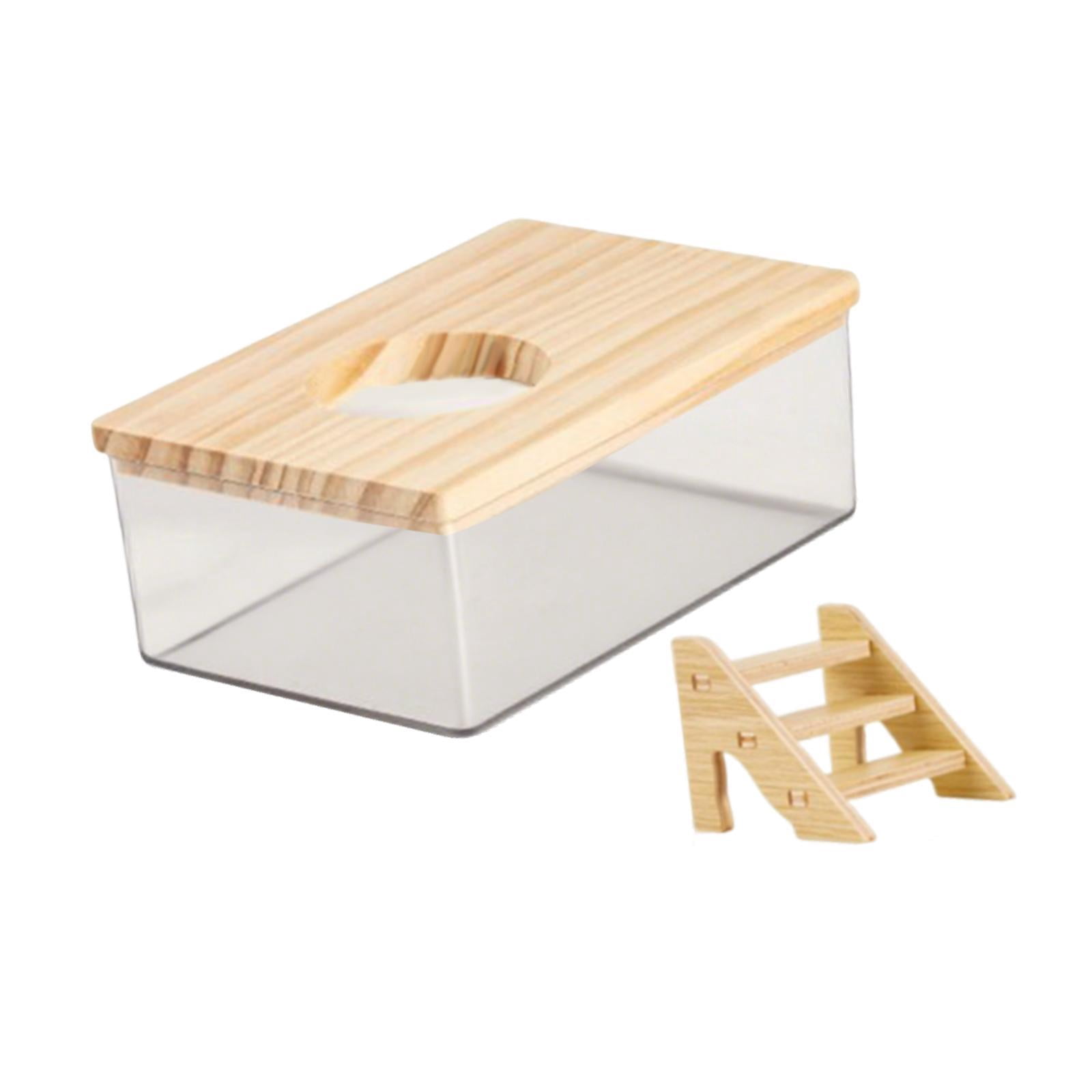 CarpNettore Hamster Sand Bath Box Clear Pet Toilet And Sand Container for Hedgehog Squirrels L