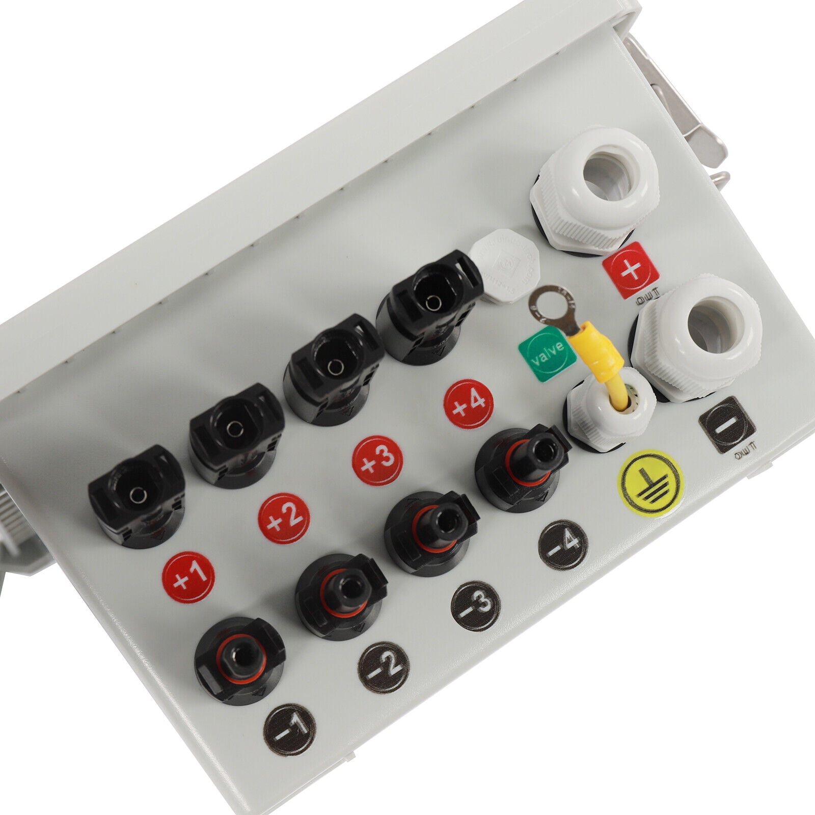 Miumaeov Solar Combiner Box PV Combiner 63A Circuit Breaker 4 String For Solar Panel Kit