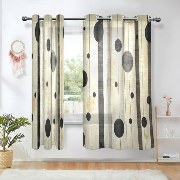 Yayeee Window Curtains Light Filtering 63"x42" Grommet Panel Pair Home Living Room Decor, Stripes Pattern