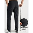 thumbnail image 2 of Tyhengta Mens Golf Pants Stretch Work Dress Pants 30"/32" Quick Dry Lightweight Casual Comfy Trousers with Pockets Black 36Wx34L, 2 of 8