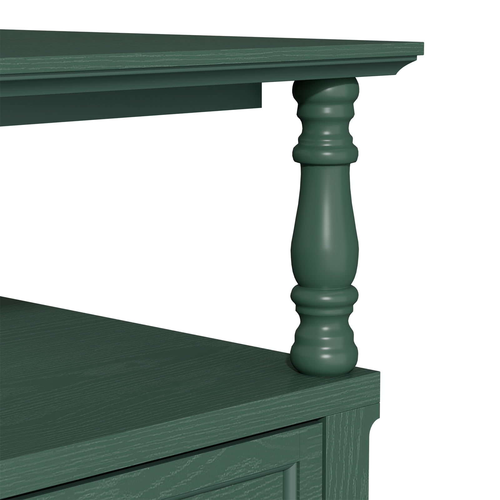 HLR 41" Mid Century Modern Coffee Table with Drawer Storage, Assembled Wood Center Table for Living Room, Green