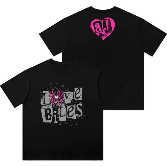 AJ Lee Love Bites Vintage Wash T-Shirts Cosplay Women Men HipHop Cotton Short Sleeve Tee