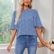 thumbnail image 4 of Top casual de manga corta para mujer,Blusa de manga corta Camiseta de manga corta con estampado redondo para mujer Blusa de manga corta Eleva tu experiencia, 4 of 7