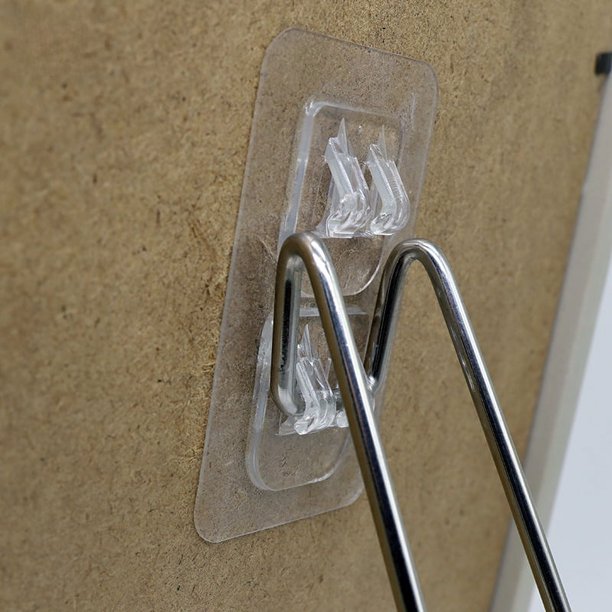 Soporte para marco de fotos, adhesivo sin clavos, estante de acero inoxidable para escritorio, soporte para péndulo, certificado, álbum de fotos, soporte de exhibición, adhesivo mágico sin