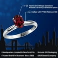 thumbnail image 2 of Gem Stone King PLAT-900 Platinum Red Rhodolite Garnet Engagement Ring for Women | 0.90 Cttw | Oval 7X5MM | Gemstone January Birthstone | Size 8, 2 of 6