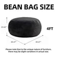 thumbnail image 6 of CQSXDA 4FT Bean Bag Chair with Memory Foam Filling in Flannel Cover, for Living Room and Bedroom, Black, 6 of 6