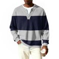 thumbnail image 6 of Nokdvo Waffle Knit Tops for Men Fashion Striped 1/4 Button Up Henley Casual Pullover Fall Winter Quilted Knit Solid Color Loose Workout Shirts,Light Gray S, 6 of 6