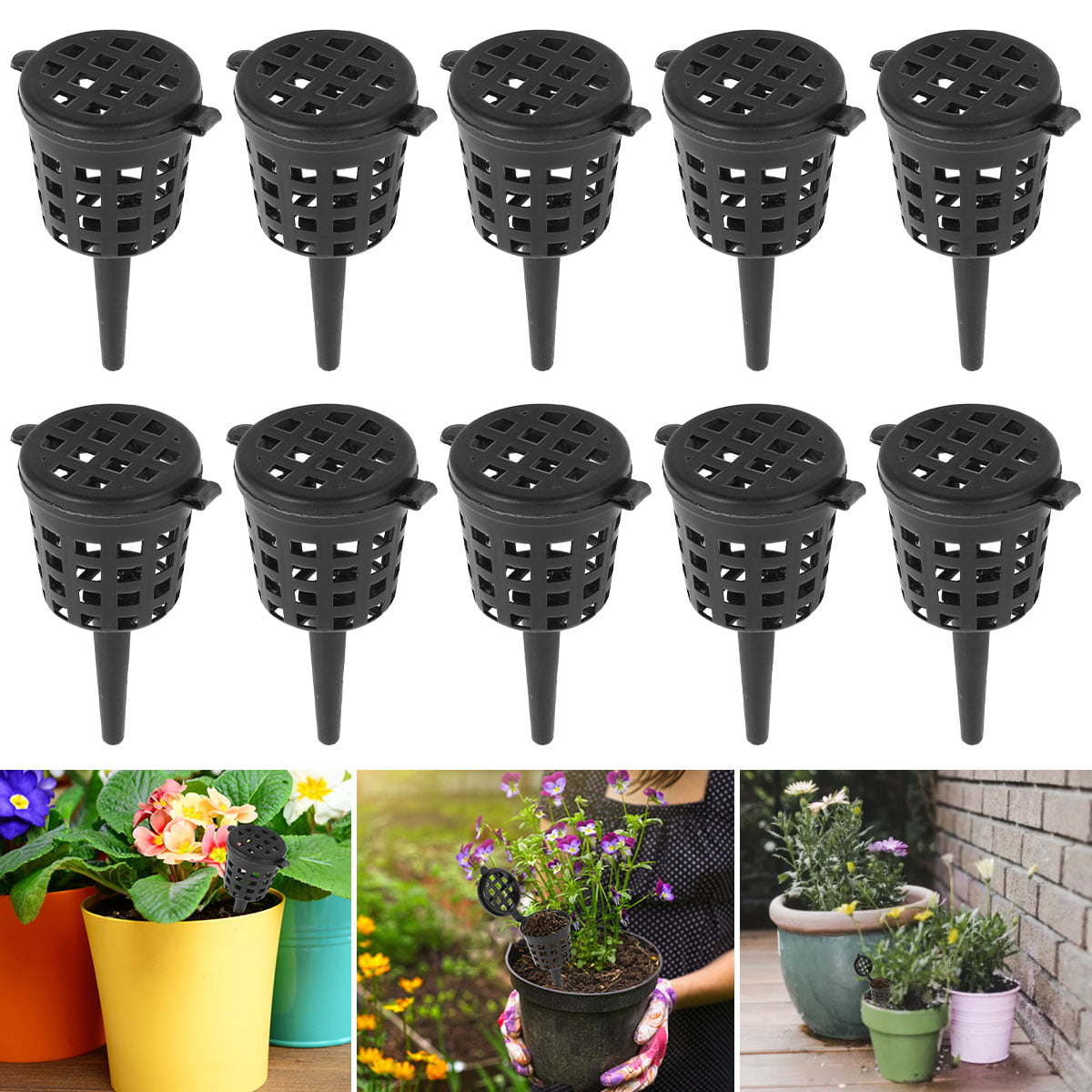 10 SMALL BASKET YOUNG PLANT SPROUT POT HANG DECORATE GARDEN ORCHID THICK PLASTIC 