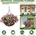 thumbnail image 4 of Artificial Hanging Flowers in Basket,Fake Daisy Plants Arrangement,inch Coconut Lining Basket Hanging Plant,Outdoor Indoor Patio Lawn Garden Porch Spring Decor (Dark Purple), 4 of 5