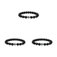 thumbnail image 3 of Guardoinrt Fashionable And Comfortable Beaded Bracelets. Easy Matching For Any Style Exquisite Appearance Stone Beads Bracelets glossy black 3Set, 3 of 6