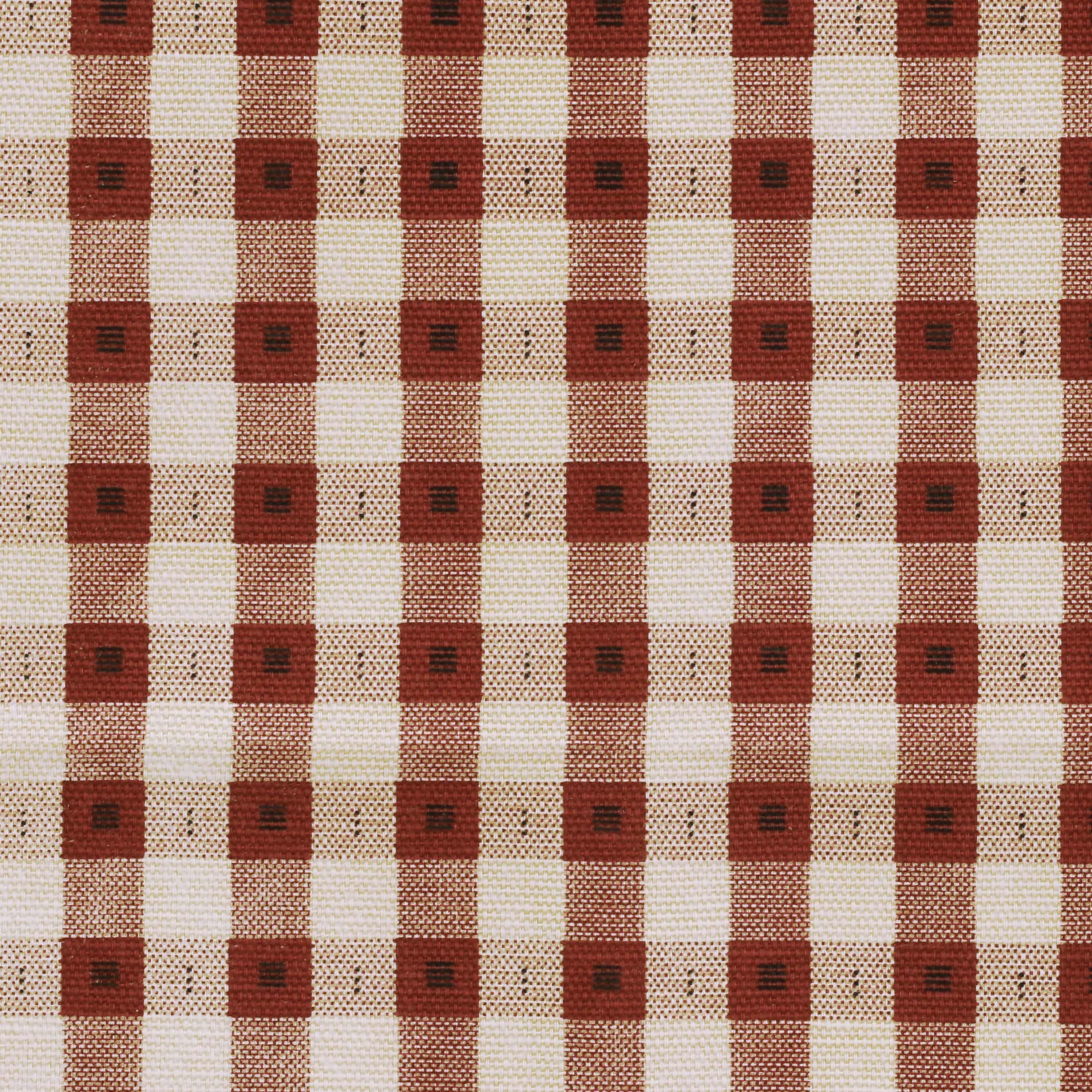 Checkers Patterned Cotton Duck Insulated Curtain Panel each 80" x 54" in Burgundy