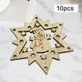 thumbnail image 6 of GUOOL 10 Pieces Christmas Wood Slices Unfinished Wooden Cutouts Embellishments Christmas Tree Decoration for DIY Projects Scrapbook Snowflake, 6 of 9