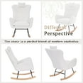 thumbnail image 4 of Tappio Upholstered Rocking Chair, Nursery Glider Rocker Rocking Accent Chair Padded Seat with High Backrest, Accent Armchair Comfy Side Chair for Living Room, Bedroom, Office, White, 4 of 8