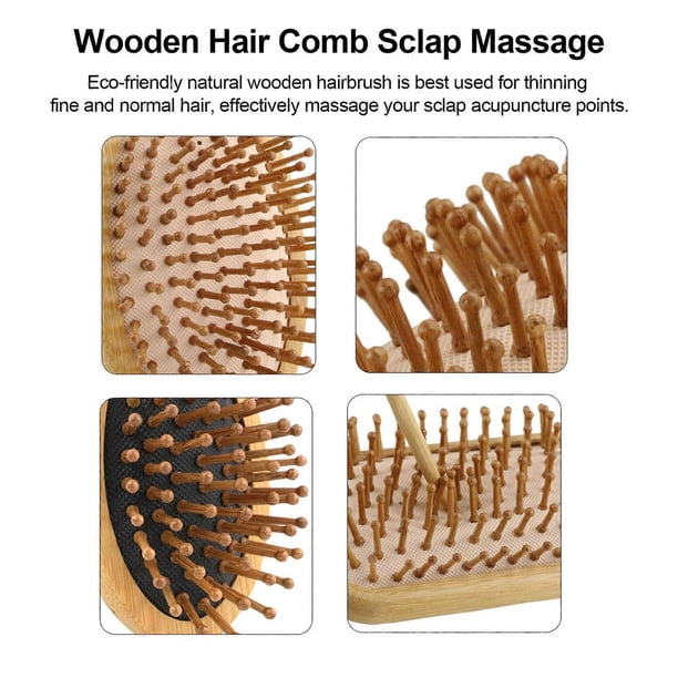 Wooden Hair Comb Sclap Massage Brush Hair Brush Airbag Massage Comb Anti-static Hair Brushes Scalp Massage Comb Hair Styling Tool