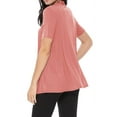 thumbnail image 3 of Women's Casual Short Sleeve Draped Open Front Solid Cardigan, 3 of 5
