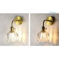 thumbnail image 5 of FSLiving Customizable Clear Grass Wall Sconces with Plug-in Cord Bedside Reading Light E26 Golden Base with Rotation Switch Industrial Wall lamp Fixture for Hallway Kitchen Island Bathroom Lighting, 5 of 7