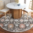 thumbnail image 2 of SAFAVIEH Phoenix Joseph Floral Area Rug, Dark Gray/Ivory Blue, 6'7" x 6'7" Square, 2 of 7