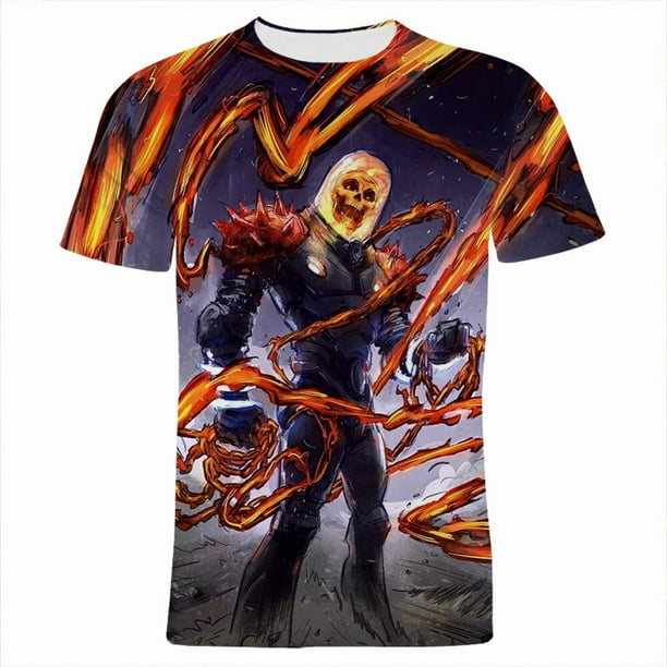 Ghost Rider camiseta Für Männer Sommer Marvel 3D Druck Lässige damen camisetas Kurzarm Harajuku Junge Mädchen Kinder t Tops xuanjing unisex