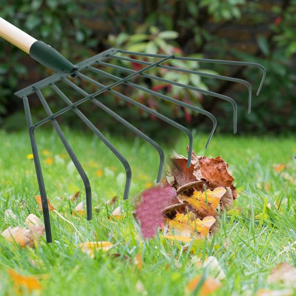 CATIEBYE Garden Rakes Heavy Duty Iron Green 1Set