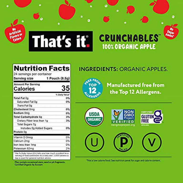 That's It® Organic Crunchables™ Apple Fruit Snack, 0.3 oz - Harris Teeter