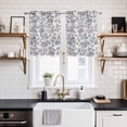 thumbnail image 2 of Blue Floral Kitchen Curtains Small Short 39 Inch Length, Farmhouse Vintage Flower Leaf Botanical Grommet Top Bedroom Living Room Curtains, Light Filtering Cafe Curtain Drapes 2 Panels Set 55''x39'', 2 of 9