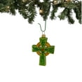 thumbnail image 2 of Green and Gold Celtic Cross Polish Glass Christmas Ornament Irish Decoration, 2 of 6