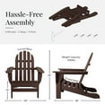 thumbnail image 7 of DuroGreen Adirondack Chairs Made With All-Weather Tangent lumber, Set of 4, Oversized, High End Classic Patio Furniture for Porch, Lawn, Deck, or Fire Pit, No Maintenance, USA Made, Chocolate, 7 of 7