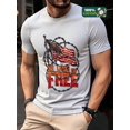 thumbnail image 2 of Whichone Men's 100% Cotton T-shirt The American flag and the letters of freedom Print Stylish Daiyly Wear Sizes S-2XL, 2 of 5