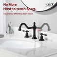 thumbnail image 5 of sumerain Matte Black Bathroom Faucet,Widespread 8 Inch Bathroom Faucet 3 Holes 2 Handles, 5 of 11