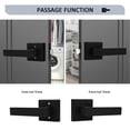 thumbnail image 4 of 5 Pack Knobelite Square Door Lever Door Lock Handle Lockset Keyless Doorknobs Passage Knobs Lockset Interior Hallway Passage Closet DL01-BK-PS in Black, 4 of 6