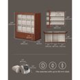 thumbnail image 4 of SONGMICS 12-Slot Watch Box, Watch Display Case with Window, Solid Wood Veneer, Velvet Lining, Coffee Brown, 4 of 5