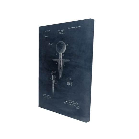 Blueprint of golf tee - 24"x36" canvas - Print on demand