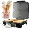 thumbnail image 1 of Mini Waffle Ice Cream Cone Maker - Bake 4 Homemade Mini Cones at Once, Includes Shaper Roller - Make Fun Bite Sized Entertaining Desserts for Holiday Parties and Gift Giving, 1 of 8
