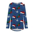thumbnail image 4 of IROINNID Savings Christmas Tunic Tops for Women Christmas Long Sleeve Crewneck Tops Xmas Tree Printed Pullover,Navy, 4 of 5