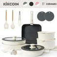 thumbnail image 4 of 【Ceramic】Kikcoin 22 pcs pots pans set Nonstick complete Cookware Set with Lids,Detachable Handle,PFAS-Free,Dishwasher Oven Safe,Kitchen,Mother's Day Gift, 4 of 12