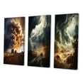 thumbnail image 3 of Designart "Nature s Fury Unleashed" Landscape & Nature Wall Art Set Of 3 - Orange Storms Canvas Set For Living Room Decor, 3 of 6