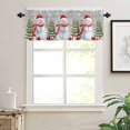 thumbnail image 7 of Christmas Kitchen Curtains and Valances Set, Red Snowman Xmas Balls Pine Tree Snowflakes Grey Rod Pocket Window Valance Window Curtain Panels for Living Room Bedroom Laundry, 27.5x36in, 3 Pieces, 7 of 7