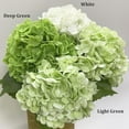 thumbnail image 2 of Xiao Hua 3 piezas de hortensias artificiales de 21 pulgadas, grandes, naturales y realistas, con tacto real (verde oscuro), 2 of 5
