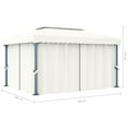 thumbnail image 2 of vidaXL Gazebo with Curtain 13.1'x9.8' Cream White Aluminum, 2 of 6