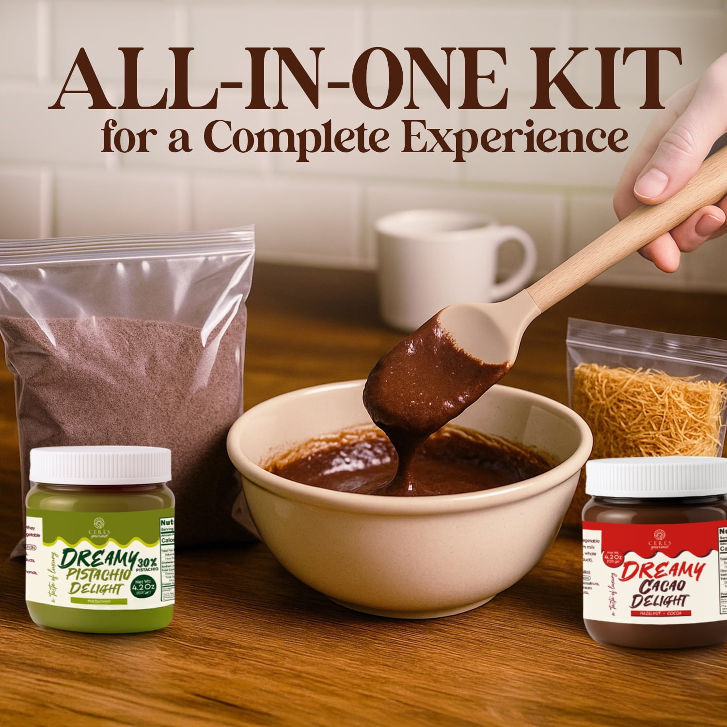 Ceres Gourmet Dubai Chocolate Brownie Mix DIY Kit Chocolate Flavor 1 Count 28.12 oz