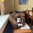 thumbnail image 3 of Niche-Bolso de lona con estampado de leopardo, bolso de viaje portátil perezoso de gran capacidad, con un solo hombro, Mickey, novedad de 2025, 3 of 5