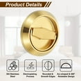 thumbnail image 4 of Recessed Sliding Door Pulls Handles 304 Stainless Steel Round Hidden Closet Finger Flush Knob with Screws Gold, 4 of 6