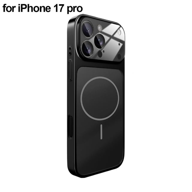 for 17 Pro Max Case-Heavy Duty Clear Case with Camera Lens Protection,Compatible Magnetic Design,Translucent Matte Finish,Anti-Fingerprint,Slim Rugged Phone Cover (2025 Model, Black)